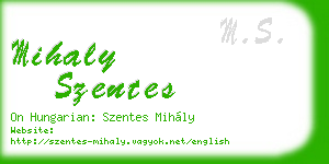 mihaly szentes business card
